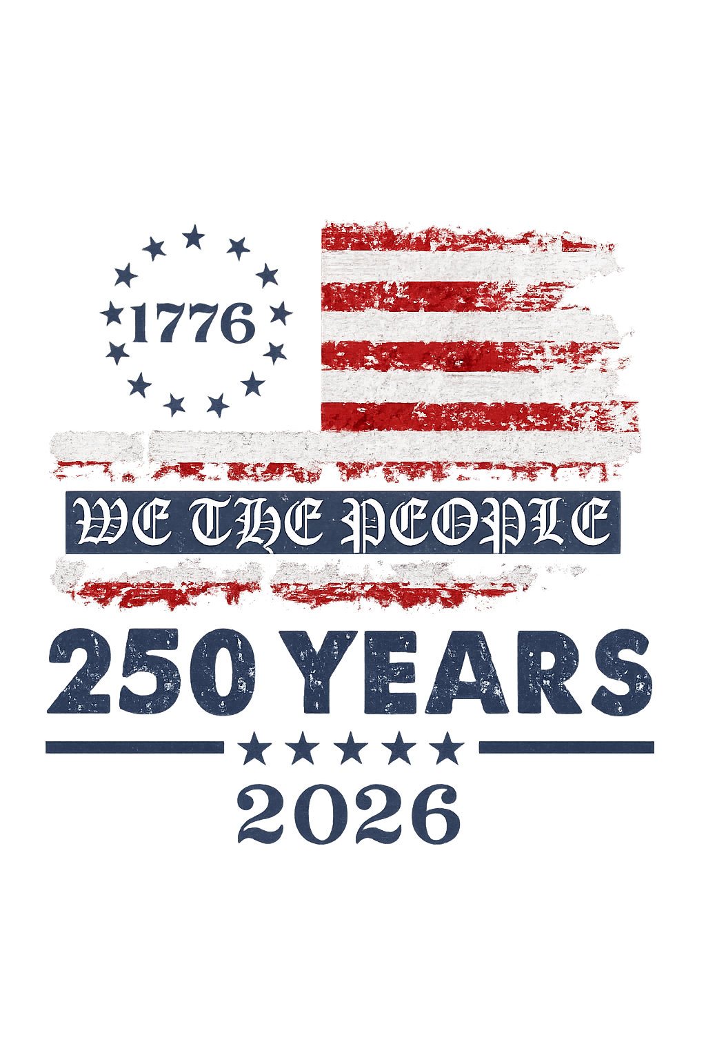 Patriotic America 250th Anniversary Tee by K&M Print Works