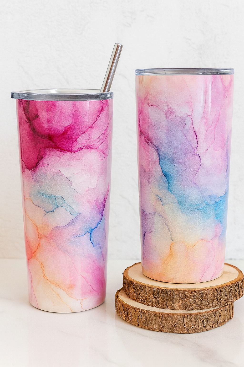 Custom Watercolor Skinny Tumbler by K&M Print Works