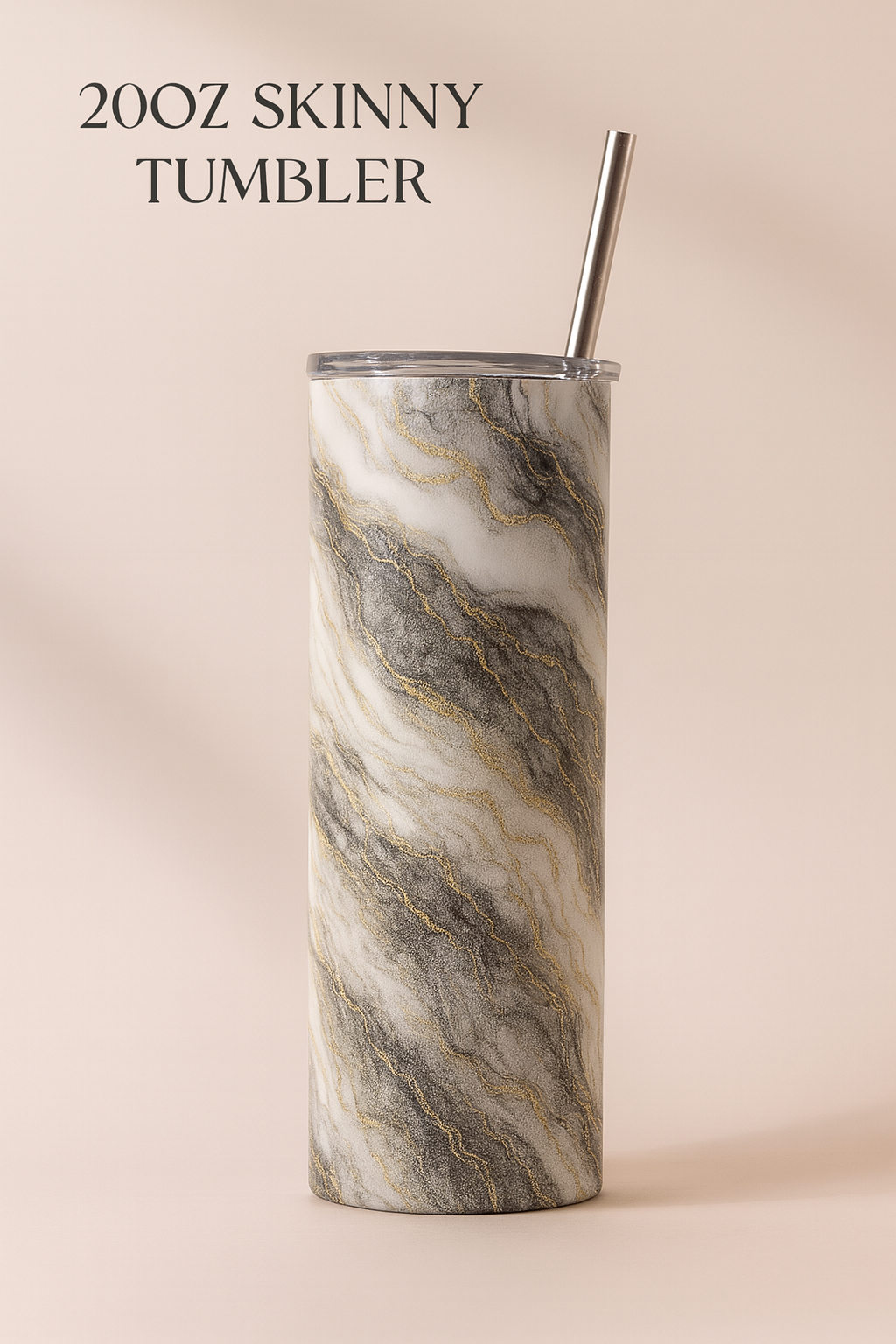 Custom Marble Skinny Tumbler by K&M Print Works