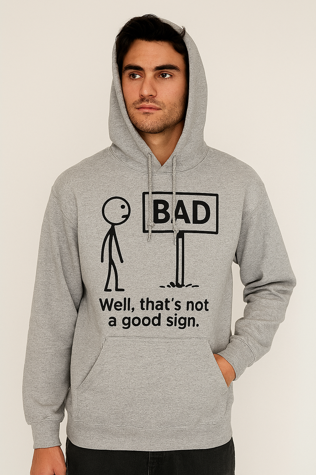 Funny Stick Figure Graphic Hoodie by K&M Print Works