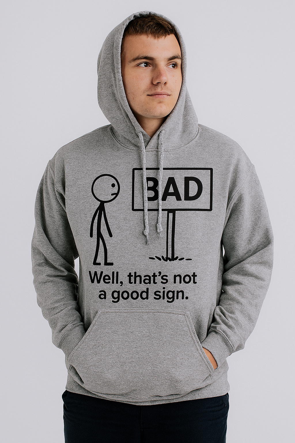 Funny Stick Figure Graphic Hoodie by K&M Print Works