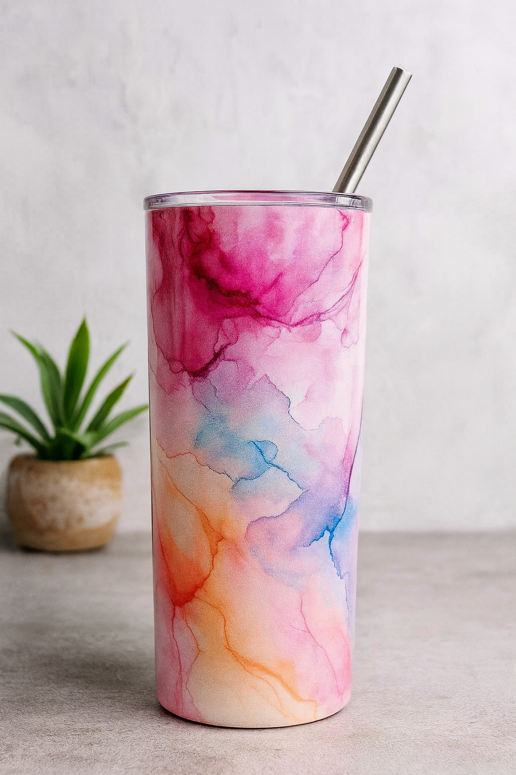 Custom Watercolor Skinny Tumbler by K&M Print Works
