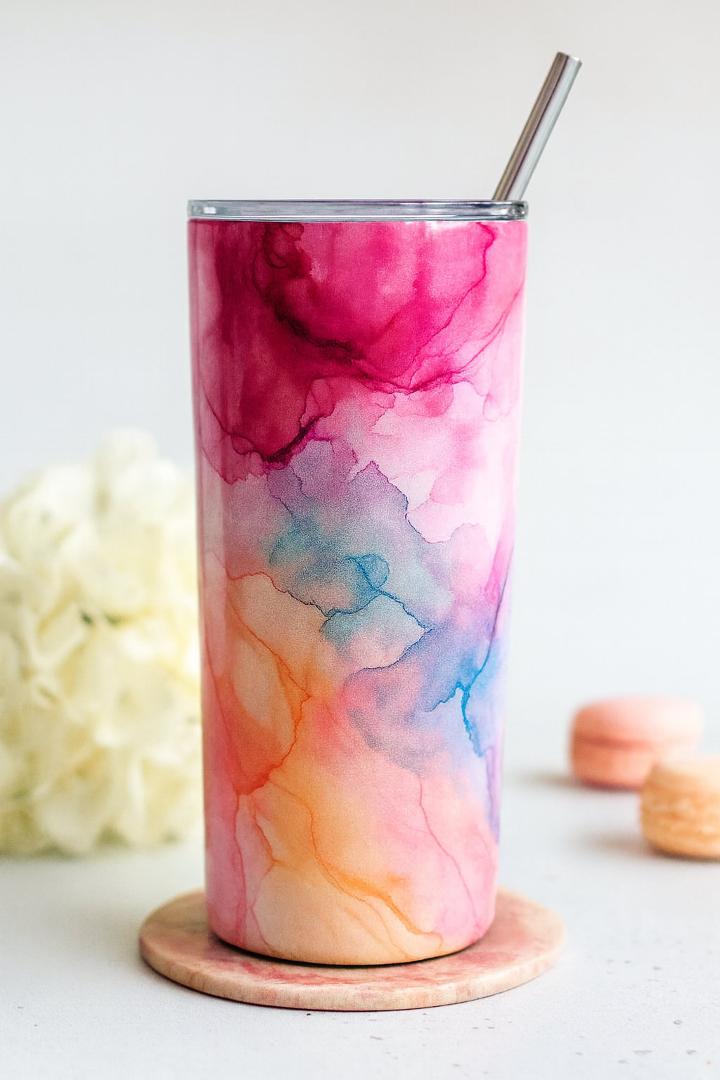 Custom Watercolor Skinny Tumbler by K&M Print Works