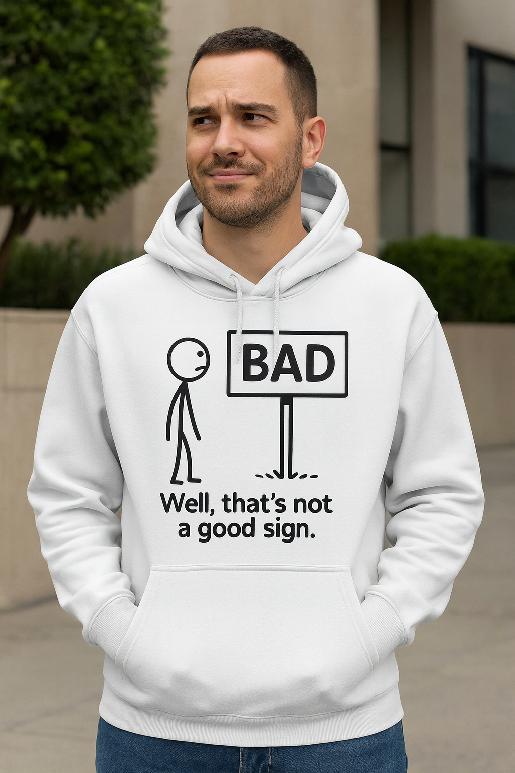 Funny Stick Figure Graphic Hoodie by K&M Print Works