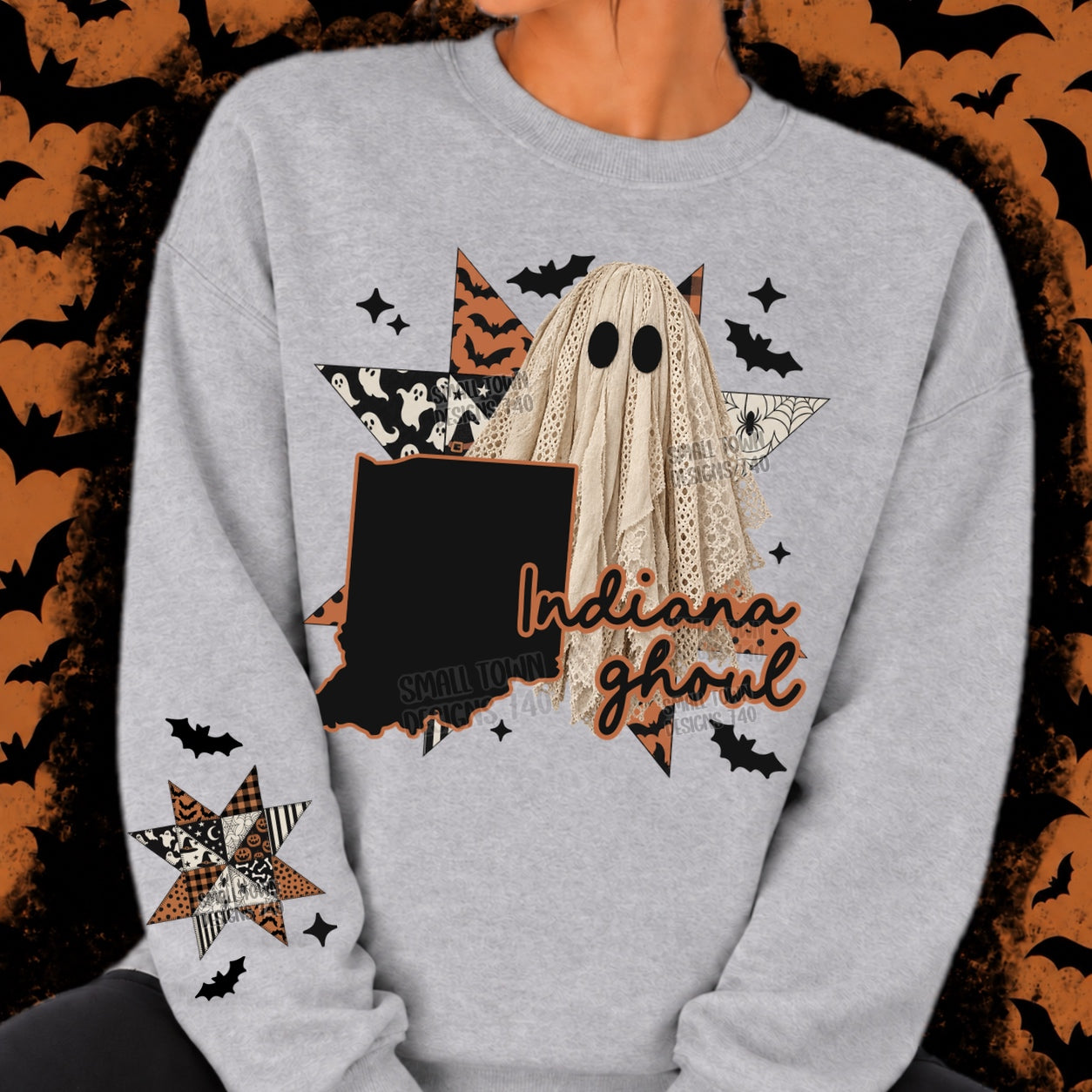 Indiana Ghoul Lace Ghost Graphic Shirt graphic mockup