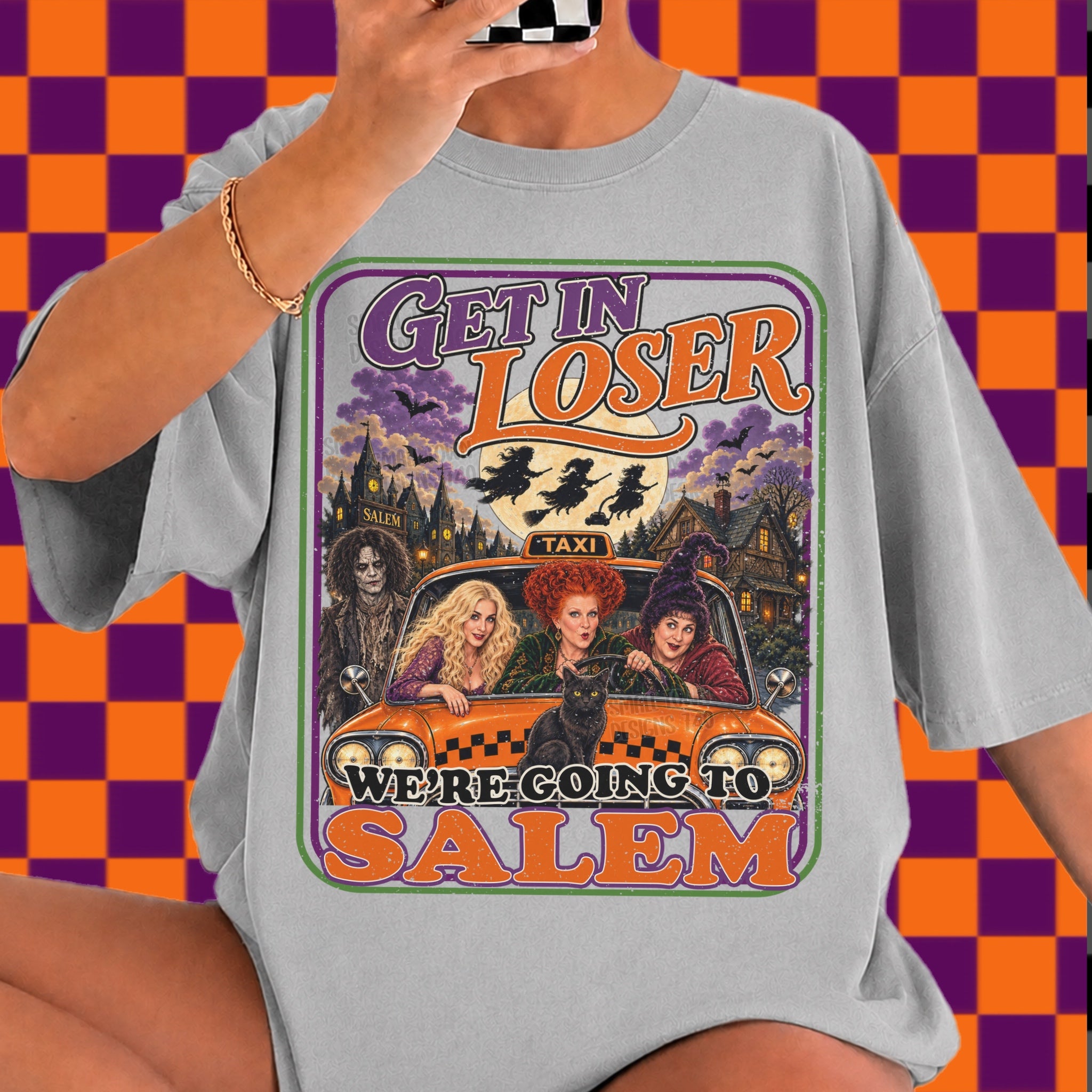 Get In Loser Were Going to Salem Graphic T-Shirt graphic mockup