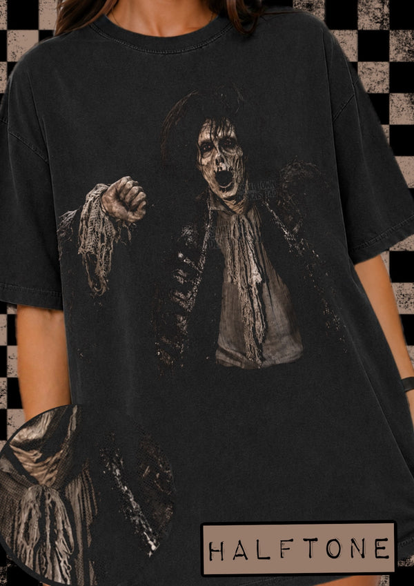 Undead Pirate Halftone Horror Graphic T-Shirt graphic mockup