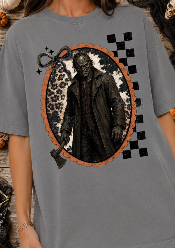 Horror Villain Leopard Frame Graphic T-Shirt graphic mockup