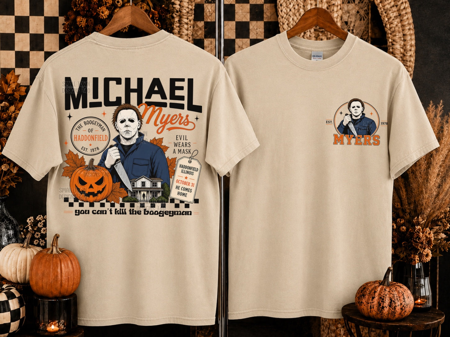 Michael Myers Front and Back Graphic T-Shirt graphic mockup