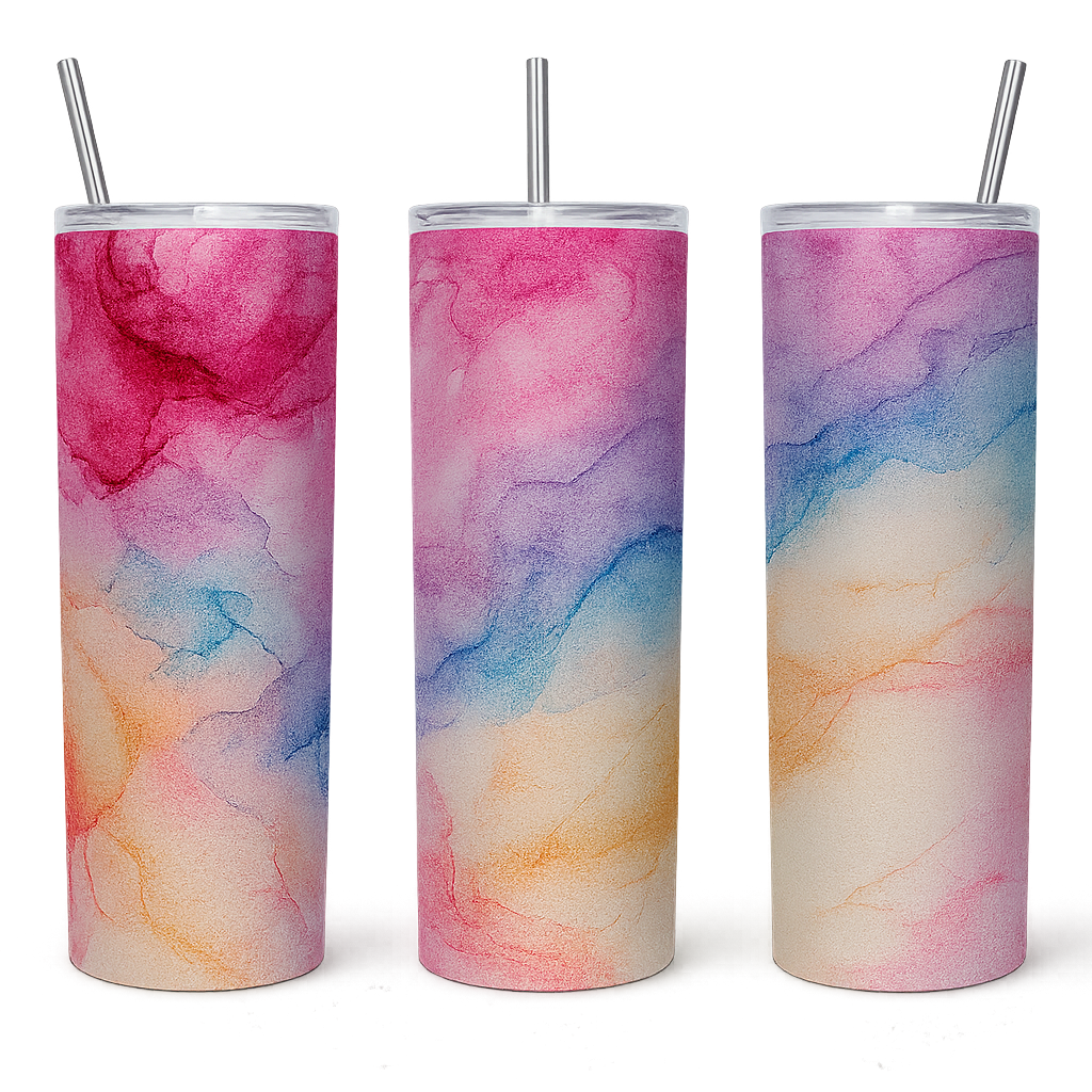 Custom Watercolor Skinny Tumbler by K&M Print Works
