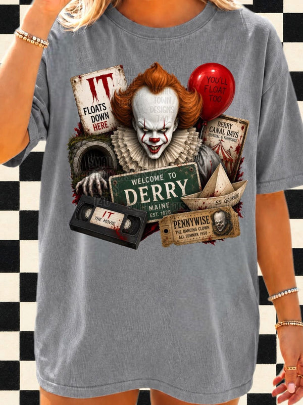 Pennywise Welcome to Derry Graphic T-Shirt graphic mockup