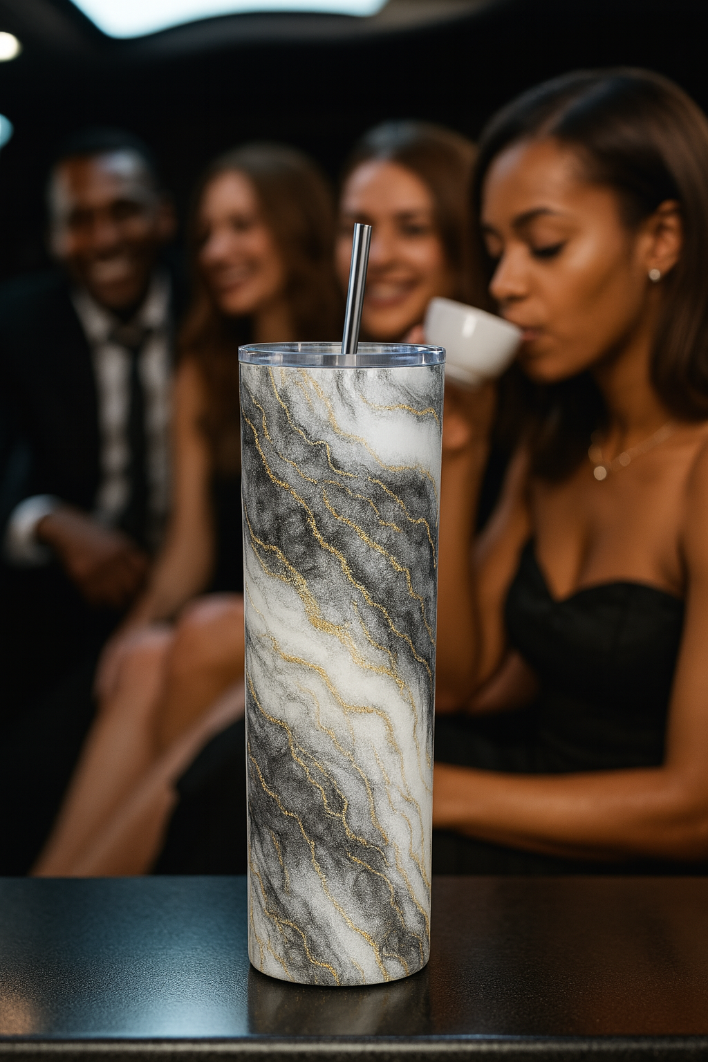 Custom Marble Skinny Tumbler by K&M Print Works