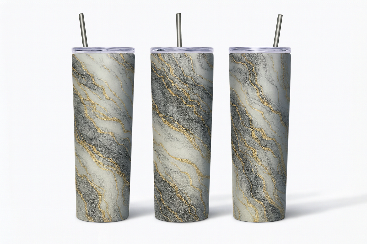 Custom Marble Skinny Tumbler by K&M Print Works