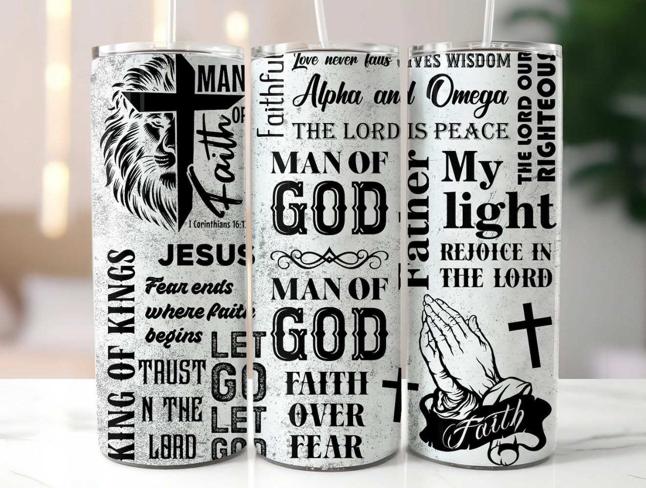 Custom Lion of Faith Tumbler Printed by K&M Print Works