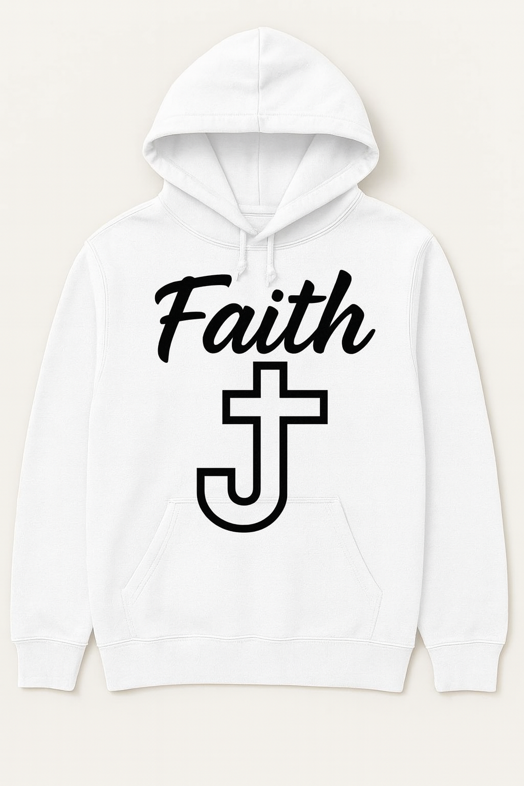 Faith Over Fear Cross Script Custom Hoodie by K&M Print Works