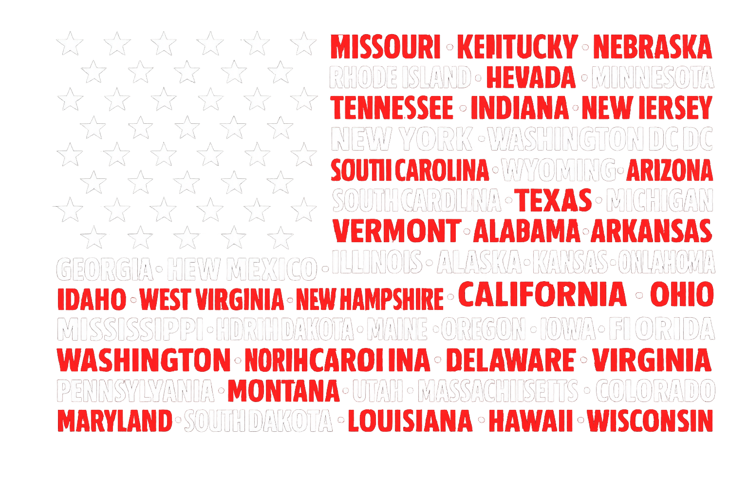 Custom Patriotic Flag of Names Tee by K&M Print Works