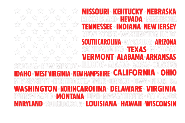 Custom Patriotic Flag of Names Tee by K&M Print Works