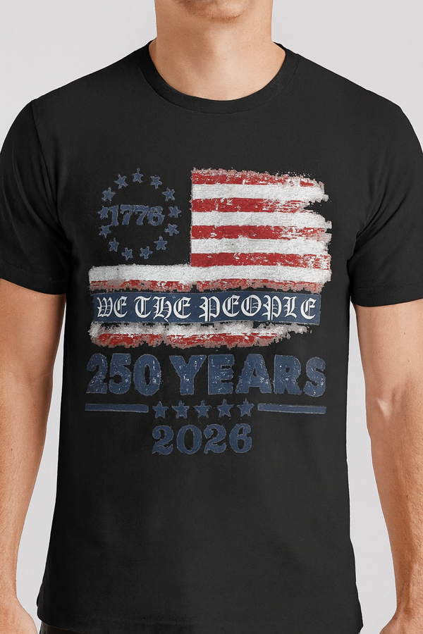 Patriotic America 250th Anniversary Tee by K&M Print Works